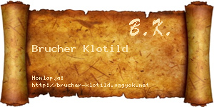 Brucher Klotild névjegykártya